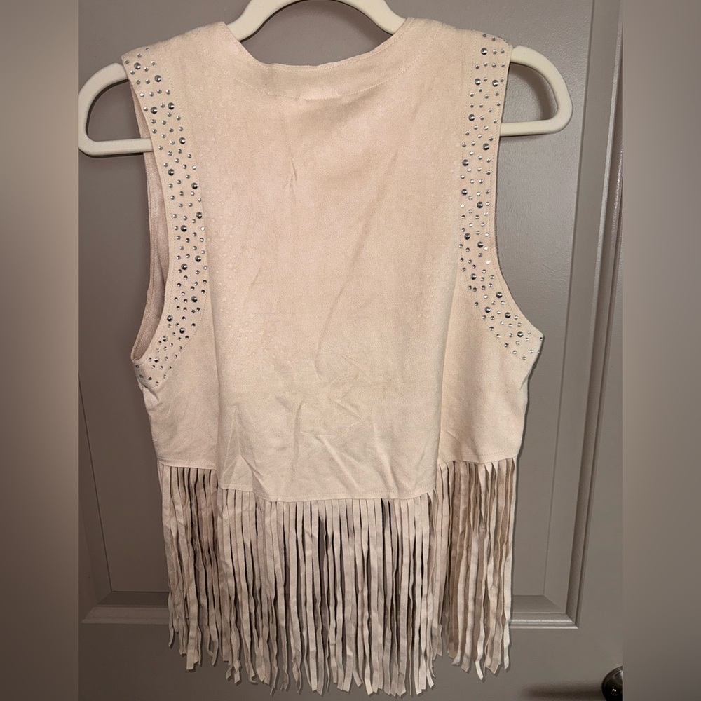 NWT Vocal Rhinestone Fringe Suede Vest Various Sizes Unleash your inner cowgirl! - Picture 5 of 9